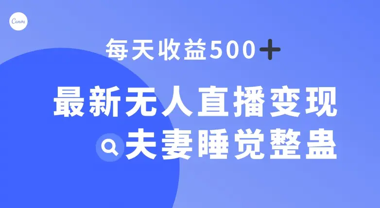 图片[1]-最新无人直播变现，夫妻睡觉整蛊，每天躺赚500+【揭秘】