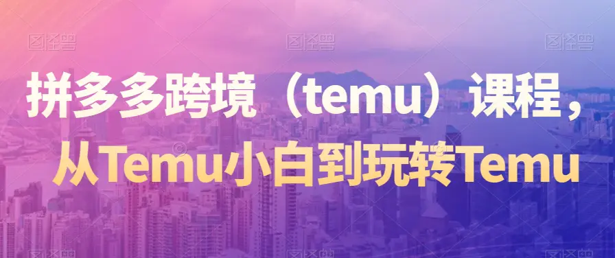 图片[1]-拼多多跨境（temu）课程，从Temu小白到玩转Temu