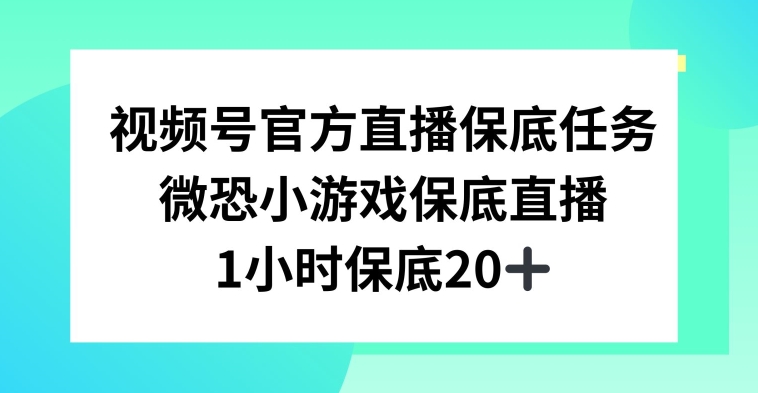 视频号直播任务，微恐小游戏，1小时20+【揭秘】