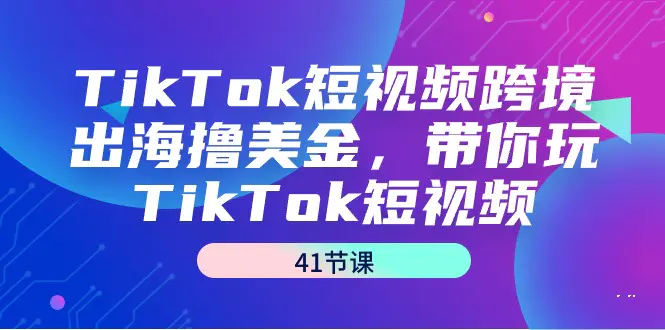 图片[1]-TikTok短视频跨境出海撸美金，带你玩TikTok短视频（41节课）