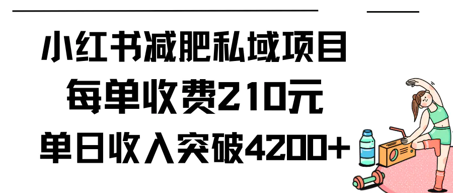 图片[1]-小红书减肥私域项目每单收费210元单日成交20单，最高日入4200+