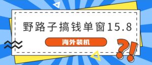 海外装机,野路子搞钱,单窗口15.8,已变现10000+