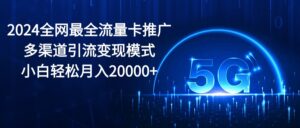 2024全网最全流量卡推广多渠道引流变现模式,小白轻松月入20000+