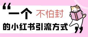 一年半业绩1500w，分享一个不怕被封的小红书引流方式【不怕封的引流方式】-优创圈