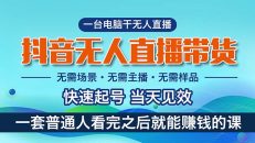 抖音无人直播带货，小白就可以轻松上手，真正实现月入过万的项目