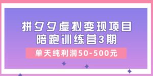 某收费培训《拼夕夕虚拟变现项目陪跑训练营3期》单天纯利润50-500元