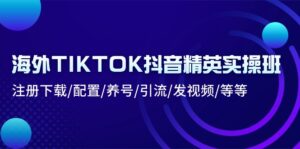 海外TIKTOK抖音精英实操班:注册下载/配置/养号/引流/发视频/等等