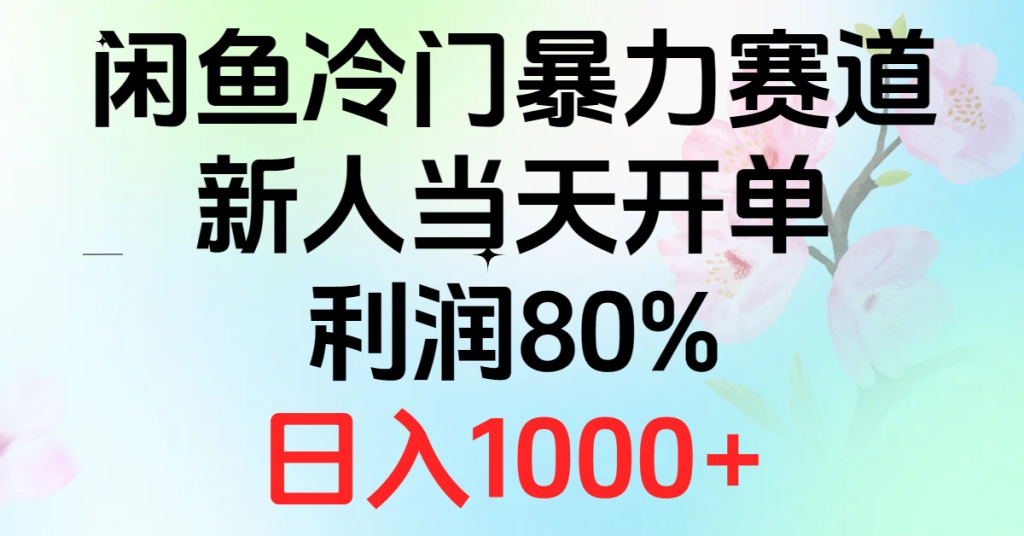 2024闲鱼冷门暴力赛道,新人当天开单,利润80%,日入1000+-优选副业网