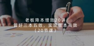 老板 降本增效20讲,管好 三本五效,实现低本高效(20节课)