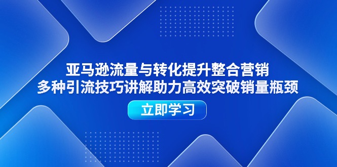 亚马逊流量与转化提升整合营销，多种引流技巧讲解助力高效突破销量瓶颈