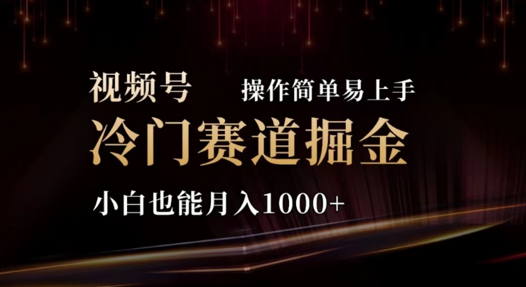 2024视频号冷门赛道掘金，操作简单轻松上手，小白也能月入1000+