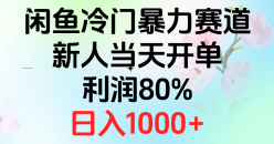 2024闲鱼冷门暴力赛道，新人当天开单，利润80%，日入1000+