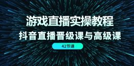 游戏直播实操教程，抖音直播晋级课与高级课（42节）