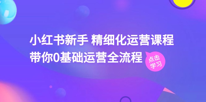 小红书新手 精细化运营课程，带你0基础运营全流程（41节视频课）