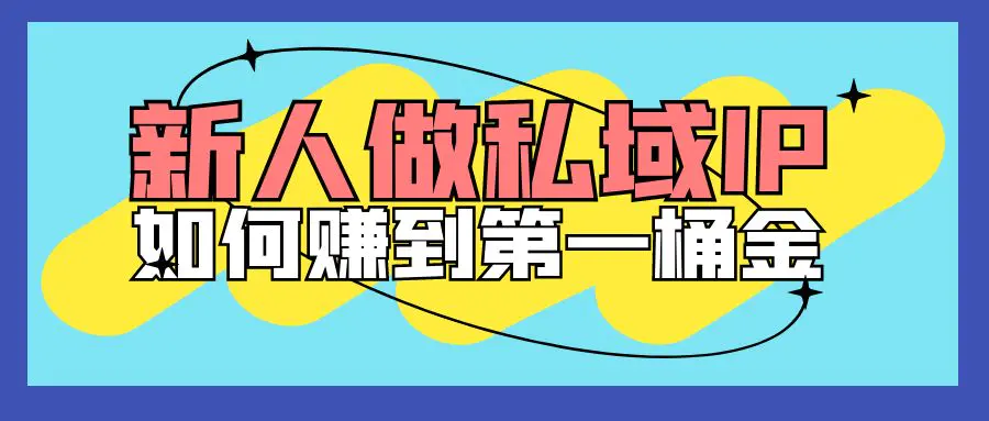 新人做私域IP如何赚到第一桶金【小白必看】