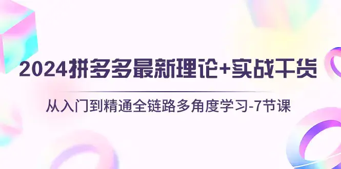 图片[1]-2024拼多多 最新理论+实战干货，从入门到精通全链路多角度学习-7节课