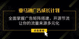 亚马逊-广告成长计划，掌握广告矩阵搭建/开源节流/流量来源多元化