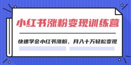 2024小红书涨粉变现训练营，快速学会小红书涨粉，月入十万轻松变现(40节)