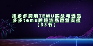 拼多多跨境TEMU实战与选品，多多temu跨境选品运营实操（33节）-优创圈