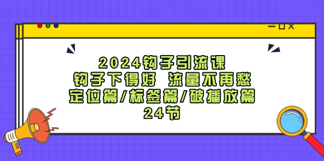 2024钩子·引流课：钩子下得好 流量不再愁，定位篇/标签篇/破播放篇/24节-琪琪网创