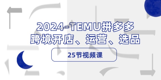 2024-TEMU拼多多·跨境开店、运营、选品（25节视频课）-琪琪网创