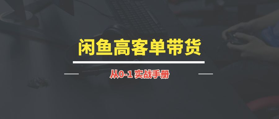 闲鱼高客单带货丨实战手册【持续更新中~】