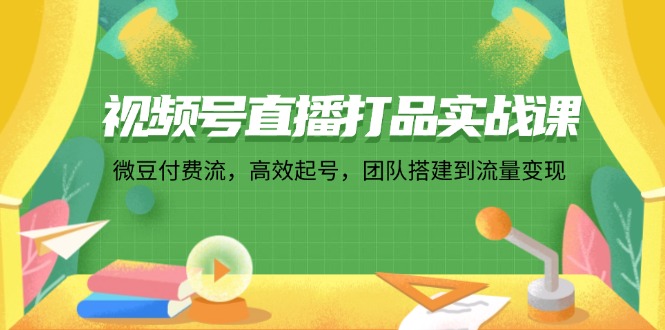 视频号直播打品实战课：微 豆 付 费 流，高效起号，团队搭建到流量变现-琪琪网创