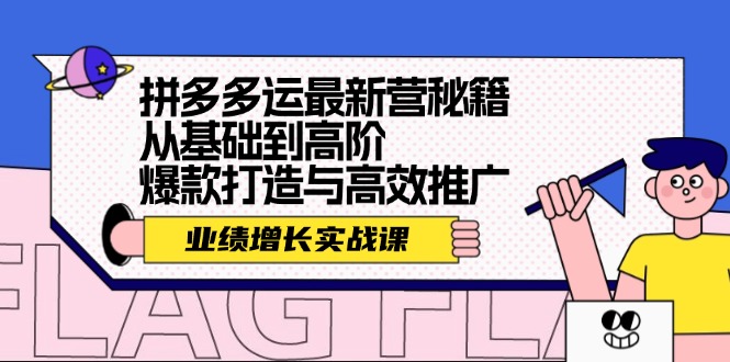 拼多多运最新营秘籍：业绩 增长实战课，从基础到高阶，爆款打造与高效推广-琪琪网创