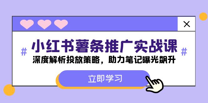 小红书-薯 条 推 广 实战课：深度解析投放策略，助力笔记曝光飙升-创富新天地