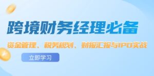跨境 财务经理必备:资金管理、税务规划、财报汇报与IPO实战-优创圈