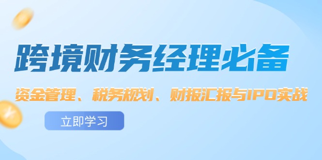 跨境 财务经理必备：资金管理、税务规划、财报汇报与IPO实战-创富新天地