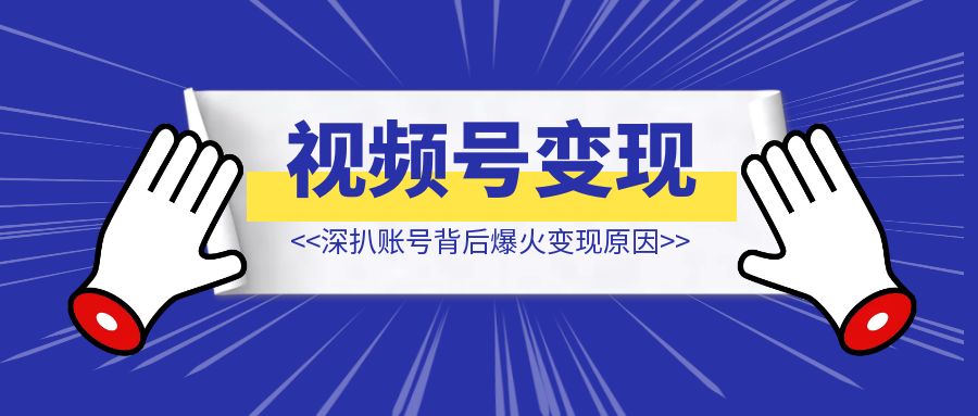 洞察行业动态，深扒账号背后爆火变现原因【视频号赛道】-琪琪网创