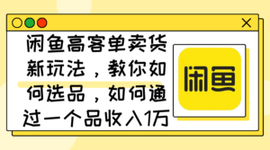 闲鱼高客单卖货新玩法，教你如何选品，如何通过一个品收入1万+-优创圈