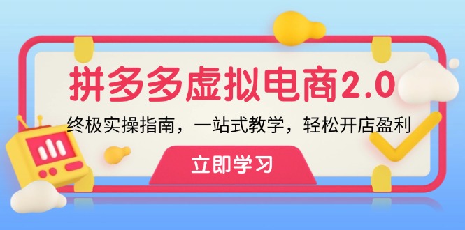 拼多多 虚拟项目-2.0：终极实操指南，一站式教学，轻松开店盈利-琪琪网创