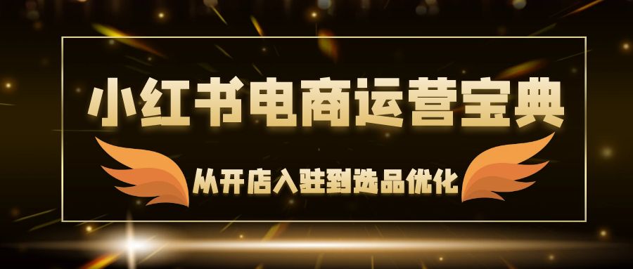 小红书电商运营宝典：从开店入驻到选品优化，一站式解决你的电商难题-创富新天地