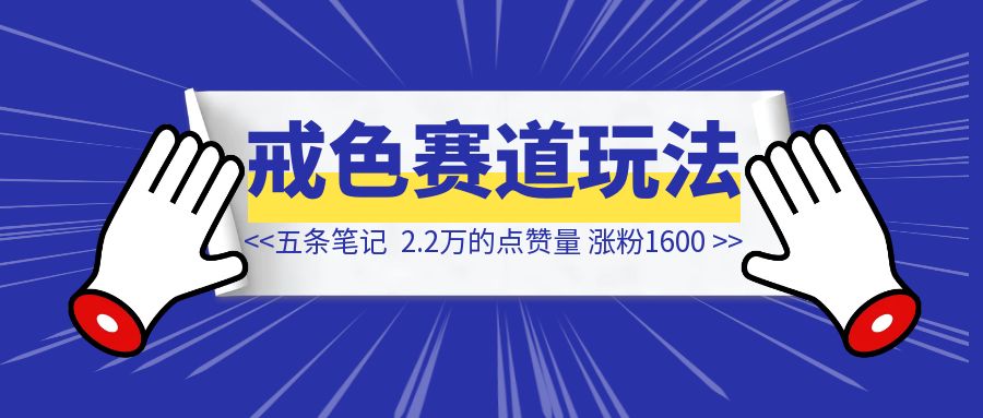 新号5条作品涨粉1600+，戒色赛道冷门玩法【保姆级教学】-创富新天地