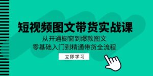 短视频图文带货实战课：从开通橱窗到爆款图文，零基础入门到精通带货-优创圈
