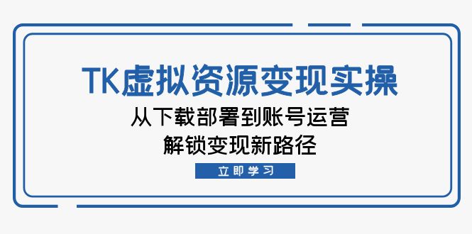 TK虚拟资料变现实操：从下载部署到账号运营，解锁变现新路径-创富新天地