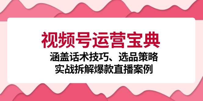 视频号运营宝典：涵盖话术技巧、选品策略、实战拆解爆款直播案例-轻创圈