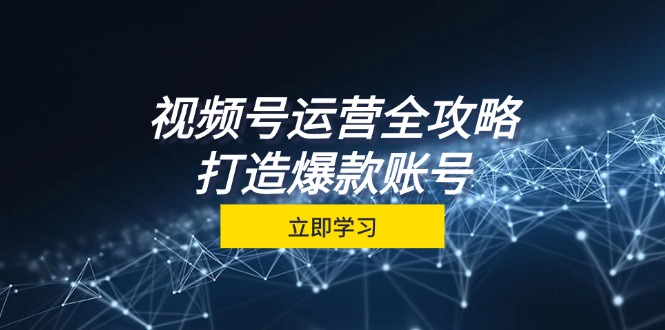 视频号运营全攻略，从定位到成交一站式学习，视频号核心秘诀，打造爆款…