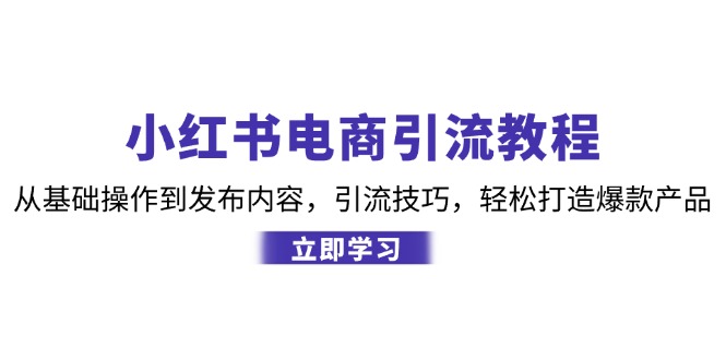 小红书电商引流教程：从基础操作到发布内容，引流技巧，轻松打造爆款产品-琪琪网创