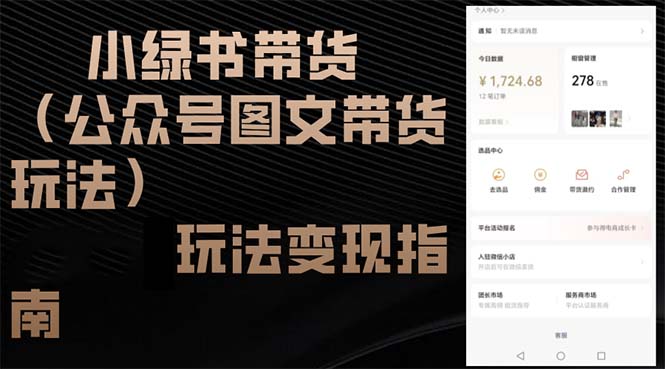 小绿书带货（公众号图文带货玩法）玩法变现指南-琪琪网创