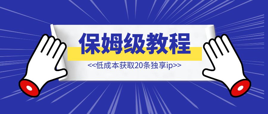 低成本获取20条独享ip，快速搭建天翼云sk5服务(保姆级教程)