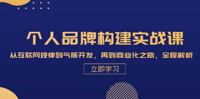 个人品牌构建实战课：从互联网规律到气质开发，再到商业化之路，全程解析-琪琪网创