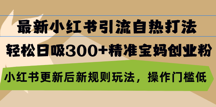 最新小红书引流自热打法，轻松日吸300+精准宝妈创业粉，小红书更新后新…-创富新天地