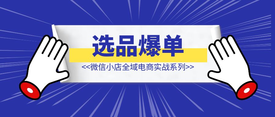 微信小店全域电商实战系列之——选品爆单（附小绿书最新玩法）