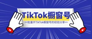 批量开TikTok橱窗号的经验分享-优创圈