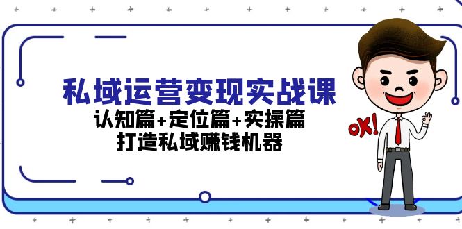 私域运营变现实战课：认知篇+定位篇+实操篇，打造私域赚钱机器-清创圈