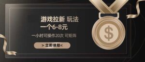 游戏拉新玩法 一个6-8 日入300+-优创圈