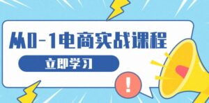 从零做电商实战课程,教你如何获取访客、选品布局,搭建基础运营团队-优创圈